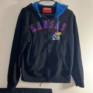 Cover One Pre-Owned Kansas Jayhawk's Women's Unisex Jacket Hoodie Full Zip Sz SM